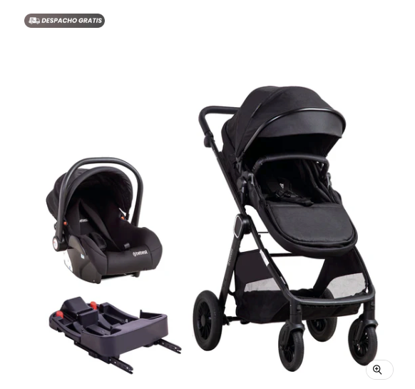 Coche Cuna Travel System Isofix Sunset Premium Negro Bebesit