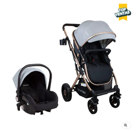 Coche Cuna Travel System Vox Gold Gris Bebesit