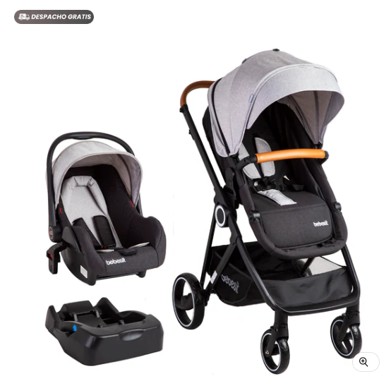 Coche Cuna Travel System Cosmos Gris