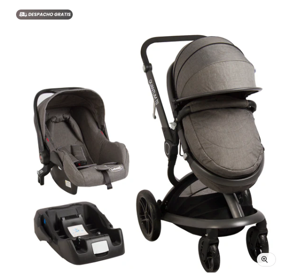 Coche Cuna Travel System Quantum Gris