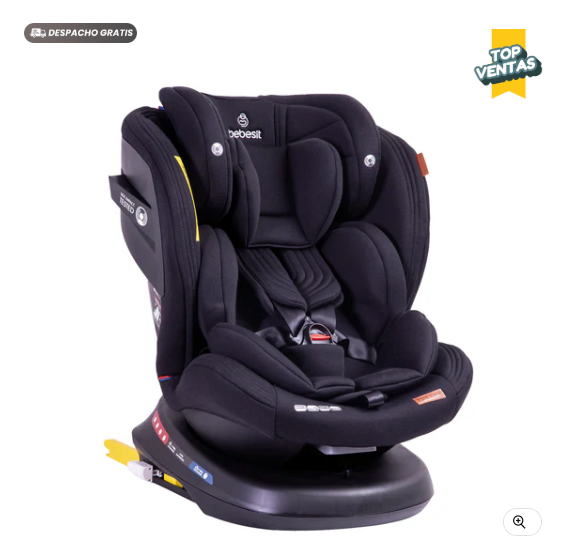 Silla de Auto Convertible Isofix Supra 360º Premium Negro