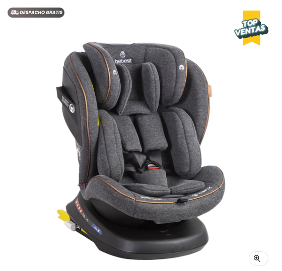 Silla de Auto Convertible Supra 360° Premium Gris