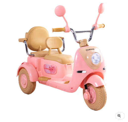 Moto Scooter Eléctrica Doble Rosa Bebesit